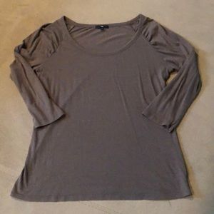 Gap Top Women's Size Large Gray 3/4 Sleeve Shirt